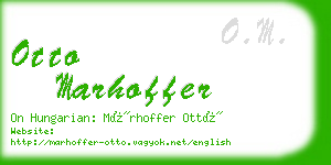 otto marhoffer business card